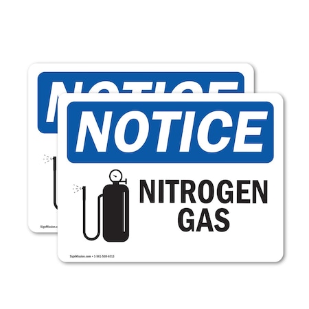 Signmission Nitrogen Gas Sign, Vinyl Decal, 14in W x 10in L, 2PK OS-2PACK-NS-D-1014-L-14338